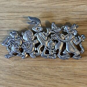 Looney Tunes Vintage 1994 Silver Tone Character Pin Bugs Daffy Tweety Porky Taz